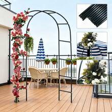 1 pezzo Arco da giardino in metallo migliorato | Pergola per rose e uva + gazebo da esterno + sfondo per matrimoni 3 in 1 | Struttura rinforzata con elevata capacità di carico | Crea rapidamente un punto focale visivo per balcone, prato, giardino, festa | Regalo creativo consigliato per vacanze e anniversari - Supporto dell'arco - Visualizzare 2