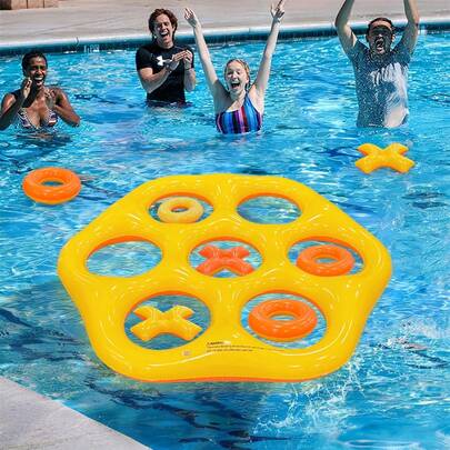 New Water Ring Toss Toy, Pool Game, Interactive Hexagonal Inflatable Water Toy, Portable Fun Water Game Toy Suitable For Adult Family Entertainment, Outdoor Leisure, Summer Party, Beach And Lake