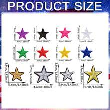 10/33pcs Colorful Star Embroidery Patches, Iron-On Or Sew-On For Repairing Hats, Shirts, Jeans And Bags (Multiple Colors Available) - Multicolor - View 2