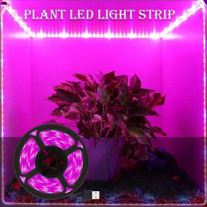 Đèn LED kích thích sinh trưởng cây trồng, cấp nguồn USB, cắm là dùng ngay. Dải đèn LED linh hoạt 5V dùng trong nhà, thích hợp để chiếu sáng bổ sung cho hoa, cây mọng nước, cây con rau và quả, thúc đẩy sự sinh trưởng và phát triển của cây. Thích hợp cho nhà kính, phòng trồng hoa và ban công trong nhà.