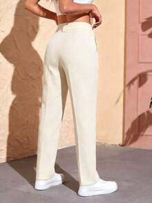 FASHION MO FEMININA- AS1335 Women's Pants, High Waist, Romantic Fabric, With Side Pockets, Social, Modern, Elegant, Flare, Bell Bottom, Wide Leg, Sweatpants, Pants With Belt, Women's High Waist Jeans With Lycra Cotton Polyester Elastane, Premium Black Skinny Women's High Waist Pants With Lycra Elastane Black Jeans Black Twill Pants Women's Skinny Crepe Mesh Pants With Lined Belt High Waist Slim Quality, Women's Pants, Tailoring, Pantyhose, Crepe Pants, Jeans, Jogger, Denim Jacket, Linen, Women's Wide Leg Pantaloon Pants, Monsca Zipper, Women's High-Rise Jeans Up To The Navel With Elastane Lycra Women's Clothing, Wide Leg Pants, Duna With Button Trend, Duna Social High-Waisted Pantaloon Pants With Elastic Loop Zipper And Button, Does Not Contain Lining, Women's High-Waist Pantaloon Pants With Pocket Vibrant Colors, Trend, National Shipping, New Collection 2024 - 米色 - 查看 7