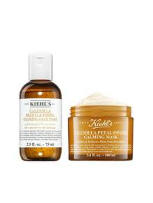 Kiehl's [Bundle] Calendula Deep Cleansing Foaming Face Wash 75 Ml + Petal-Infused Calming Mask 100 Ml - Calendula - View 1