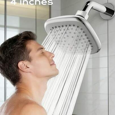 Đầu vòi sen vuông 4 inch áp lực cao kèm cần vòi sen - Một thiết bị phòng tắm mạnh mẽ, kiểu dáng hiện đại và lắp đặt cố định. Được thiết kế với lưu lượng nước mạnh mẽ và vòi phun silicon chính xác, thiết kế đa năng này tương thích với cả hệ thống vòi sen áp lực cao và áp lực thấp. Đây là phụ kiện lý tưởng cho phòng tắm hiện đại, xe RV.