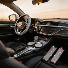 8pcs Bling Car Accessories For Women, Bling Steering Wheel Cover Bling Car Coasters Bling Set Seat Belt Shoulder Pads Ring Emblem Sticker Gear Shift Cover - 白色 - 查看 4