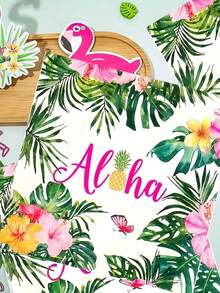 40pcs Hawaiian Themed Disposable Paper Napkins, Featuring Pineapple And Hibiscus Flower Patterns, Disposable Paper Party Supplies Suitable For Birthday, Wedding And Other Celebration Events - 33*33cm - View 5