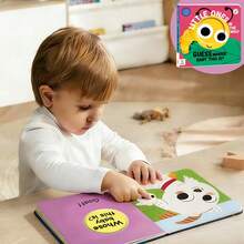 ¿De quién es el bebé? Libro de juego del escondite, libro ilustrado para el desarrollo cognitivo de niños pequeños, libro infantil de educación temprana, lleno de adorables patrones de animales de dibujos animados que juegan al escondite, un libro para compartir con los niños - Rojo - Ver 3