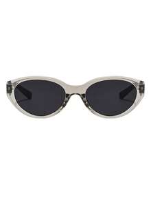 1 par de gafas de mujer con montura de PC transparente gris con diseño de ojo de gato, contraste de color minimalista, personalizado, de moda y con estilo callejero - Gris - Ver 3