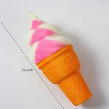 Realistic Torch Ice Cream Slow Rising Squishy Toy, Swirl Cone Stress Relief Fidget, Kawaii Dessert Decompression Gift - Màu Hoa hồng đỏ - Xem 4