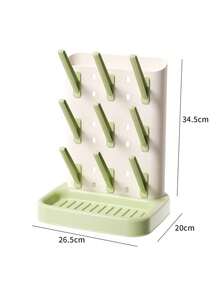 Escurridor de biberones para bebé, soporte de secado de biberones para bebé, soporte de biberones, estante para cepillos, soporte para tazas - verde menta - Ver 2
