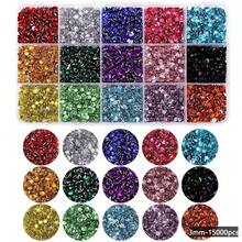 32,000颗40色树脂果冻水钻（随机颜色混合），用于美甲装饰，3mm/4mm/5mm平底宝石，适合手工制作，闪亮套装，可用于服装、鞋子、美甲、化妆、钻石画等。 - 彩色 - 查看 13