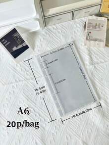20张M5/A6/A7/A8尺寸的替换内页，透明内袋，相册补充页，单槽双面相册内页，现金/卡片夹，适用于3英寸/4英寸的即时照片、明信片、手账用品、贴纸和各种卡片：迷你卡、偶像卡、票根等，适合家庭、学校和办公室使用，开学季必备 - 1 Set - 查看 12