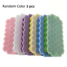 1 pieza Molde de hielo de panal de silicona de 37 celdas con tapa, molde de cubitos de hielo, caja de hielo casera, molde de hielo de congelación rápida y fácil liberación, bandeja de hielo de silicona - Multicolor - Ver 6