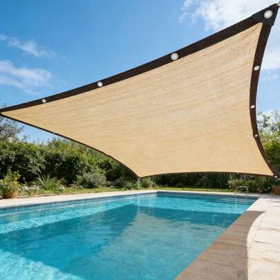 High Density Polyethylene White Sunshade Net, 90% Rectangular Sunshade Canvas, UV-Blocking Sunshade Fabric, Breathable Privacy Curtain, Suitable For Outdoor Carports, Courtyards, Gardens And Other Commercial And Residential Spaces In Summer