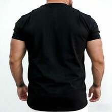 2026 New Plus Size Men's Casual Fashion Short Sleeve T-Shirt, 1XL-4XL - Black - View 2