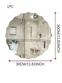 Gương acrylic hình mặt trời dễ lắp đặt - Không khung, trang trí tường HD cho phòng tắm và phòng khách - Tự dính với lớp màng bảo vệ - 2mm - Xem 2