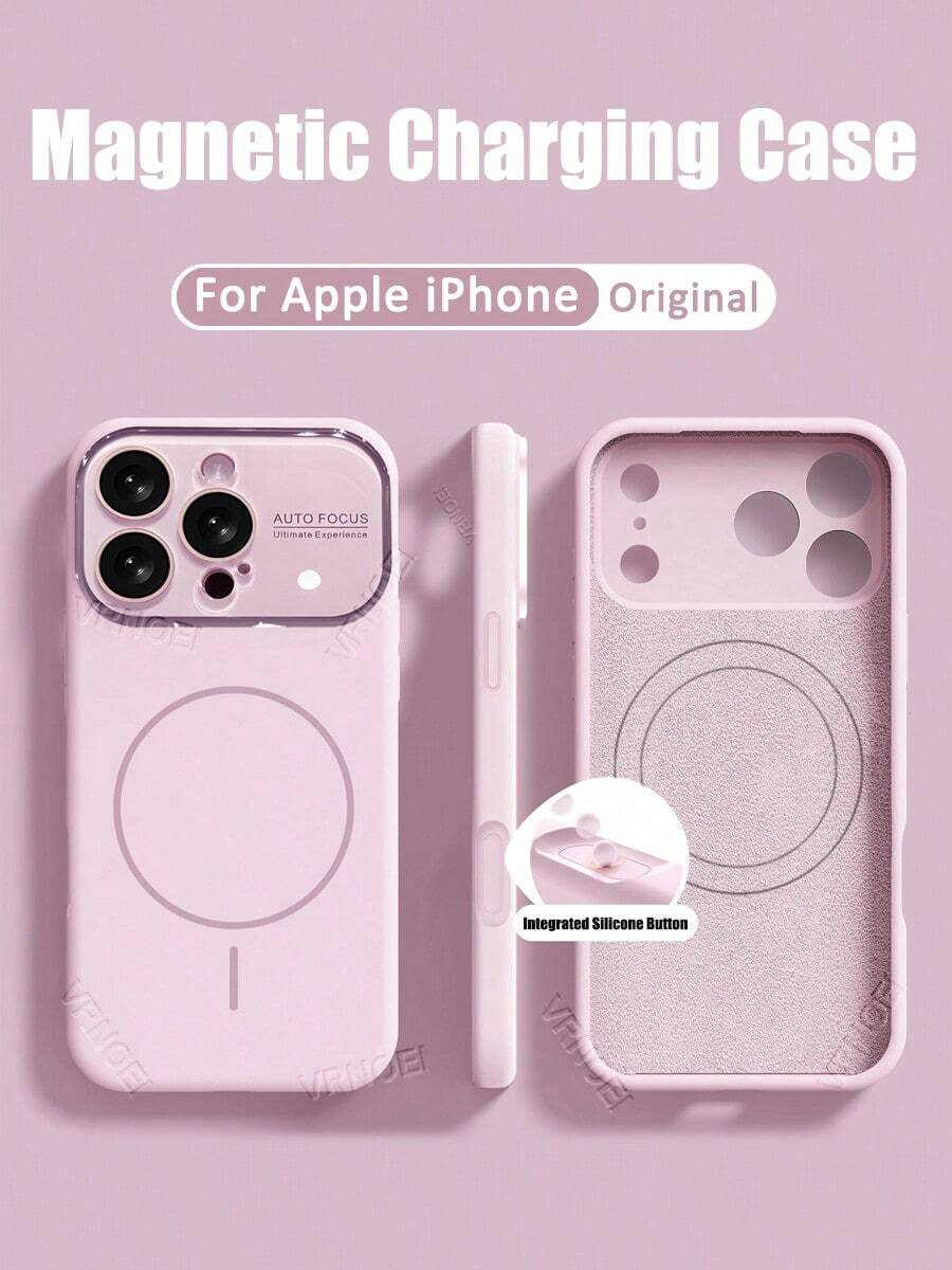 原装大窗口镜头保护磁吸硅胶手机壳，兼容 17/16/15/14/13/12/11 Pro Max，防震无线充电保护套，兼容 Air 16/15/14 Plus，手机配件