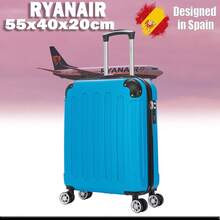 ABS Cabin Suitcase 55x40x20cm (44L) - Maximum Capacity - 4 Double 360° Spinner Wheels - Built-In Lock - Hand Luggage | Strong | Durable | With Telescopic Handle | Ideal For Business Trips & Vacation | For Men & Women - Yellow/Mint/Rose Gold/Purple/Dark Blue/Black/Pink/Silver/Red/Turquoise/Green - 綠松石色 - 查看 1