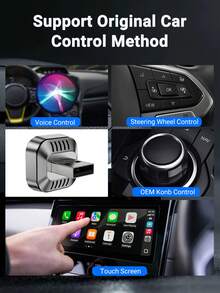 Bộ chuyển đổi CarPlay/Android Auto không dây 2 trong 1 XUDA mới 2026, bộ chuyển đổi Carplay WiFi6 2.4-5.0 GHz, có dây sang không dây, hộp thông minh kết nối nhanh, không độ trễ, thiết kế nhỏ gọn, thời trang, di động, nhỏ gọn và thanh lịch, tương thích với iPhone và Android, có cổng USB/USB-C, không kèm pin. - A - Xem 8