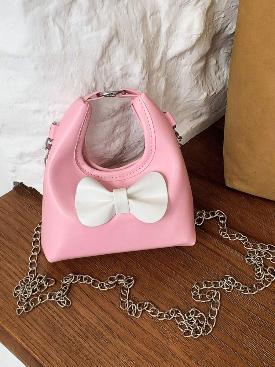 Fashionable Mini Red Clutch Small Bag, Casual Stylish Handbag, New Style Handbag With Bowknot