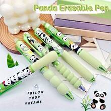 Bộ 5 bút bi gel hình gấu trúc dễ thương, có thể xóa được, tay cầm mềm mại, mực xanh dương, ngòi 0.5mm, tích hợp tẩy, thích hợp cho văn phòng phẩm và học tập, phụ kiện văn phòng phẩm và quà tặng văn phòng phẩm, hộp bút nhiều lớp dung tích lớn, đồ dùng học tập thiết yếu cho năm học mới. - Nhiều màu - Xem 3