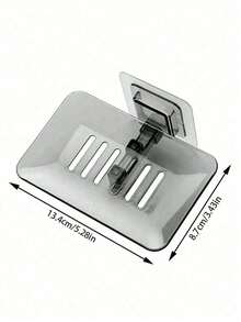 1pc Transparent Self-Adhesive Wall-Mounted Punch-Free Plastic Soap Dish For Bathroom - Multicolor - View 6