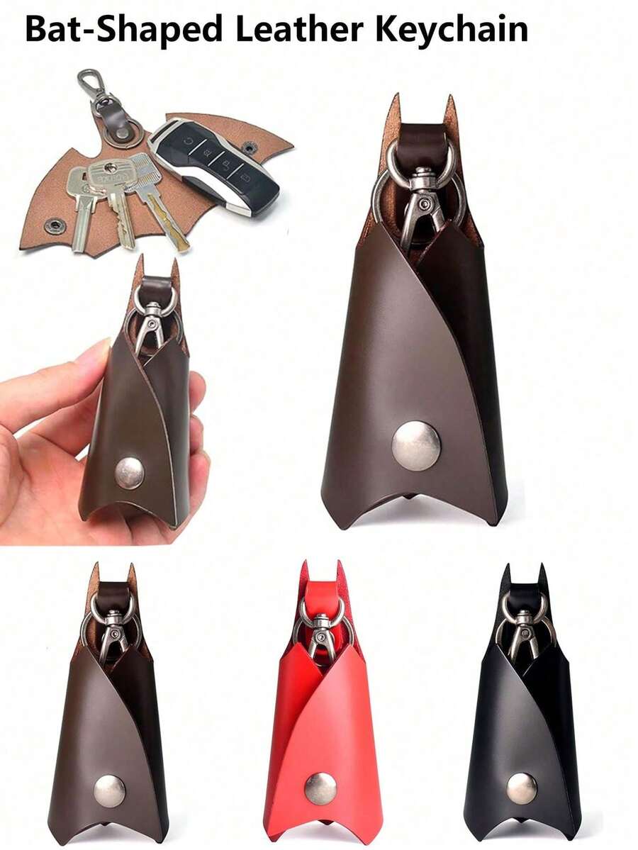 Monedero con forma de murciélago, llavero compacto de piel sintética, cartera portallaves de moda, unisex, accesorios para el coche, cartera de mujer, mini cartera, cartera pequeña