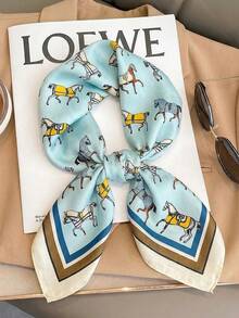 1 chiếc khăn bandana satin phong cách Bohemian dành cho nữ, dài 27,56 inch, họa tiết paisley, thích hợp cho tiệc tùng, kỳ nghỉ và sử dụng hàng ngày. - Xanh kaki - Xem 3