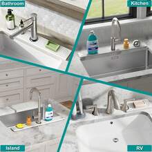 1pc Faucet Mat For Kitchen Sink – Diatomite Stone Drying Mat & Sink Protector, Prevent Moisture – Sink Splash Guard Water-Absorbing Stone Tray For Bathroom Counter (23.6" X 3.9") - Multicolor - View 8