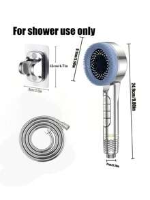 Prague Steel Shower Set, High Pressure Shower Head With Filter, 4 Spray Functions, Includes Flexible Hose Handheld Showerhead, ABS Bracket With Cleaning Sprayer, For Shower Use Only - Multicolor - View 6