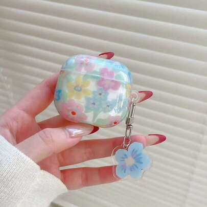 Transparent Floral Pro 3 Protective Case, Noise Cancelling Apple Pro 3rd Generation Bluetooth Earphone Cover