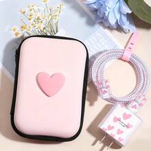 6pcs Heart-Shaped Cable Protector Set, Organizer Compatible With Apple 20W/15W Charging Cable, Protective Case, Bite Proof Sleeve - Multicolor - View 1