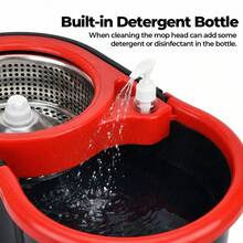 Stainless Steel Spin Mop Bucket Setessentials360° Rotatable Mop 3 Microfiber Heads 61-Inch Adjustable Handle Separate Dirty Water SystemEfficient Cleaning Supplies - TB02 - View 9