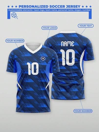 Áo bóng đá Pháp mùa giải 2026 thiết kế riêng, in màu xanh và trắng, thích hợp cho các hoạt động thể thao ngoài trời, các trận đấu bóng đá và xem bóng đá.