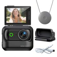 Cámara de acción 1080P HD con lente magnética desmontable, pantalla reversible de 2.0 pulgadas, transferencia de fotos por WiFi y batería de 800mAh - Ver 1