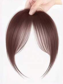 1 件装女士夹式刘海，优雅直发合成纤维夹式接发，高温丝直发片，蓬松侧刘海 - 自然逼真，高温丝材质，易于佩戴，时尚日常发饰，时尚发饰 | 自然外观 | 简约设计，发夹，发卡，发卡 - 彩色 - 查看 6