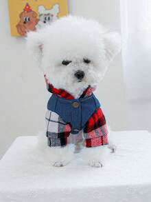 PETCIRCLE 1pc Pet Clothes Dog Apparel For Small Dogs Hooded Two-Leg Jacket - Cute Hoodie - Blue - View 4