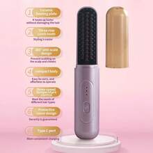 无线直发梳，便携式负离子无损直发器，懒人旅行可充电直板夹 - 彩色 - 查看 5