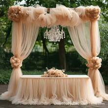1 Roll Champagne Color Large Size 2.46ft*164.04ft DIY Tulle Bridal Veil, Mosquito Net, Handmade Sewing Wedding Decor, Photography Backdrop Fabric, Suitable For Wedding Decoration, Party, Birthday, Home, Outdoor - H-Champagne - View 3