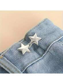 1 Pair/2 Pairs Star Shaped Denim Jeans Buttons, Waist Cincher, Adjustable Belt Buckle Set, Detachable Decorative Waist Belt Buckle Without Sewing And Tools, Suitable For Loose Jeans And Pants - Style 4 - View 11