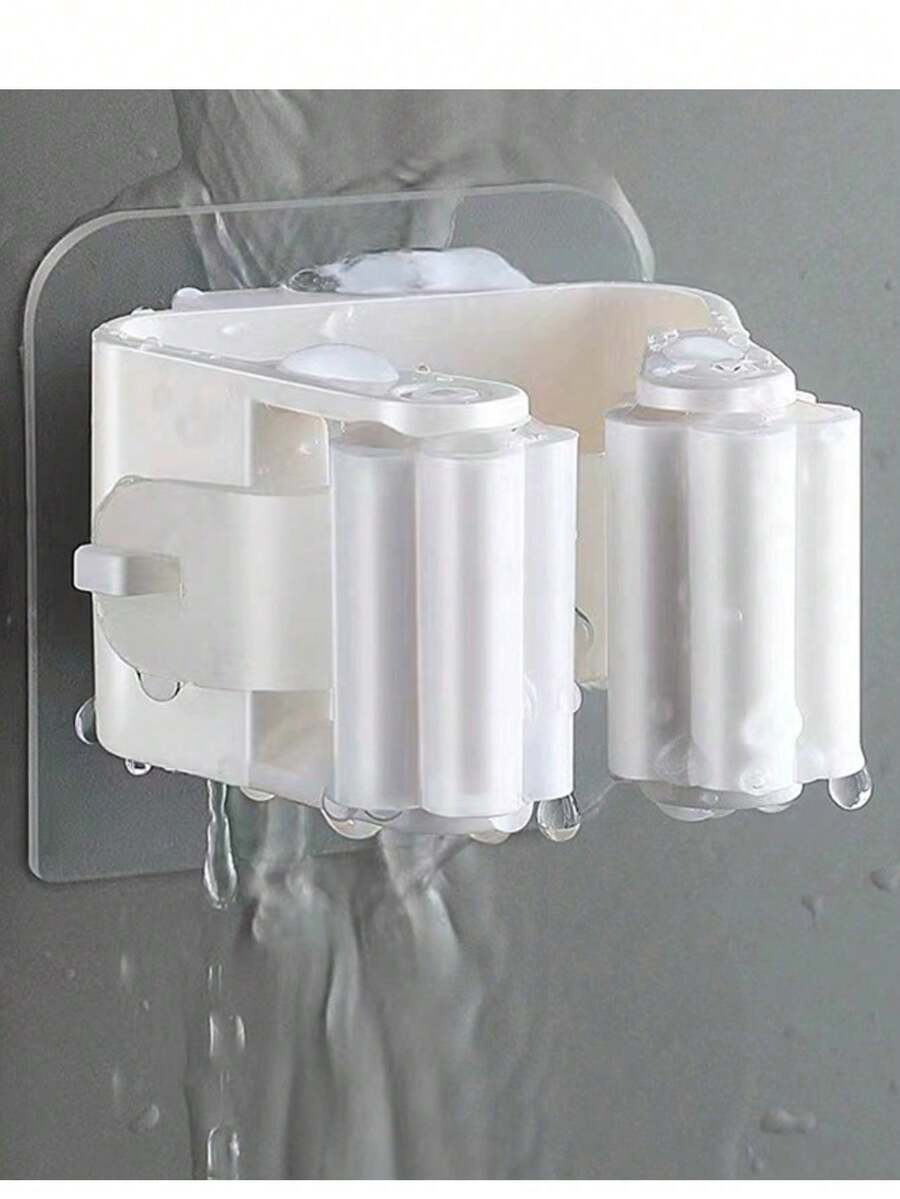 5 cái giá treo chổi và cây lau nhà tự dính gắn tường màu trắng, không cần khoan, kẹp treo tường đựng chổi, kẹp chổi không cần khoan dùng cho nhà bếp và phòng tắm. - A - Xem 1