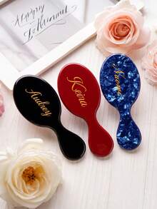 Personalized Name Comb, Customized Small Hair Comb, Engraved Wallet Comb, Customized Hair Comb, Bridesmaid Gift, Women's Gift, Travel Organizer - Multicolor - View 6