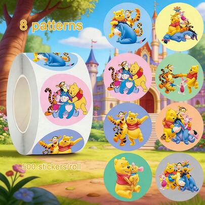 500 miếng/cuộn Hình dán hoạt hình, các nhân vật hoạt hình dễ thương, băng dính trang trí hoạt hình, phù hợp với thiết kế theo chủ đề, màu sắc nhẹ nhàng, tuyệt vời cho đồ thủ công, gói quà, trang trí điện thoại và cốc, hình dán dễ thương để tự làm đồ trang trí, thích hợp cho sổ tay, điện thoại, hành lý, máy tính xách tay, tủ lạnh, xe đạp, chủ đề sinh nhật và các dự án DIY, món quà thú vị