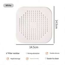 5 nắp đậy cống vuông bằng silicon có giác hút, dụng cụ phòng tắm giúp ngăn ngừa tắc nghẽn cống trong phòng tắm và nhà bếp. - Màu Xám nhạt - Xem 11