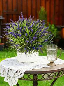6pcs Artificial Lavender Flowers, Outdoor Artificial Baobab Tree Fake Plants, UV-Resistant Potted Decorative Plants, Faux Greenery Shrubs, Suitable For Window, Garden, Balcony, Hanging Planter, Outdoor Wedding - Multicolor - View 8