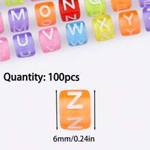 100 hạt acrylic, hạt rời dùng để tự làm trang sức, vòng cổ, vòng tay, mặt dây chuyền xe hơi. - tự làm lấy - Xem 11