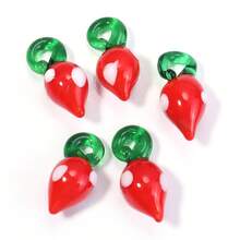 5个/包 手工玻璃蔬果吊坠，可爱逼真的玻璃水果挂件，可用于DIY手链、项链、钥匙扣等饰品 - 水果吊墜 - 查看 17