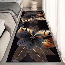 1pc 800g Crystal Velvet 0.8cm Thick, Black & White Background Golden Pattern Long Mat, Luxury Polyester Mat, Non-Slip Door Mat, Lightweight, Suitable For Bedroom, Porch And Indoor Space, Machine Washable, Runner Mat - 10 - View 5