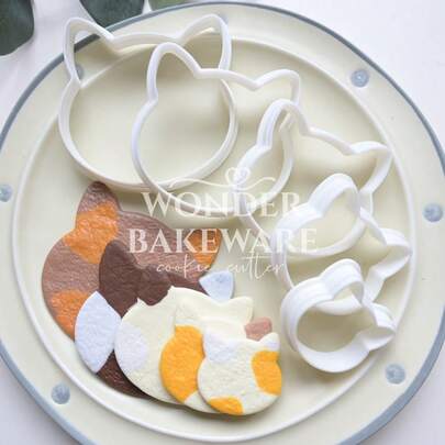 卡通猫咪饼干模具 动物翻糖糖艺饼干模具 宠物猫咪糕点烘焙配件 烘焙工具