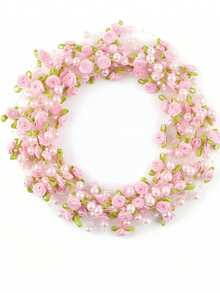 78.7 Inch/200cm Pearl Garland, Pearl Garland Wreath Rose Ribbon Beaded Decor Pearls Suitable For Wedding, Party, Holiday Floral And DIY Supplies - Multicolor - View 4