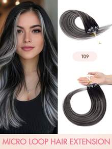 Human Hair Microlink Hair Extensions Microbead Human Hair Extensions Real Human Hair Micro Beads Fish Line Extensions Seamless Loop Hand Tied Hair Micro Loop Blonde Hair Extensions Bleach Blonde Cold Fusion Extensions For Daily - Multicolor - View 29